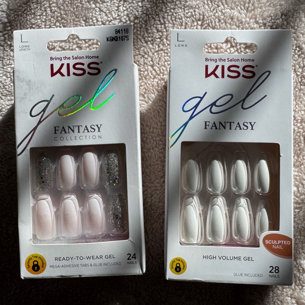KISS Gel Fantasy Collection - Pink and White Nail Sets